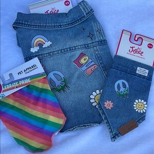 Denim Pet Apparel with Colorful Patches